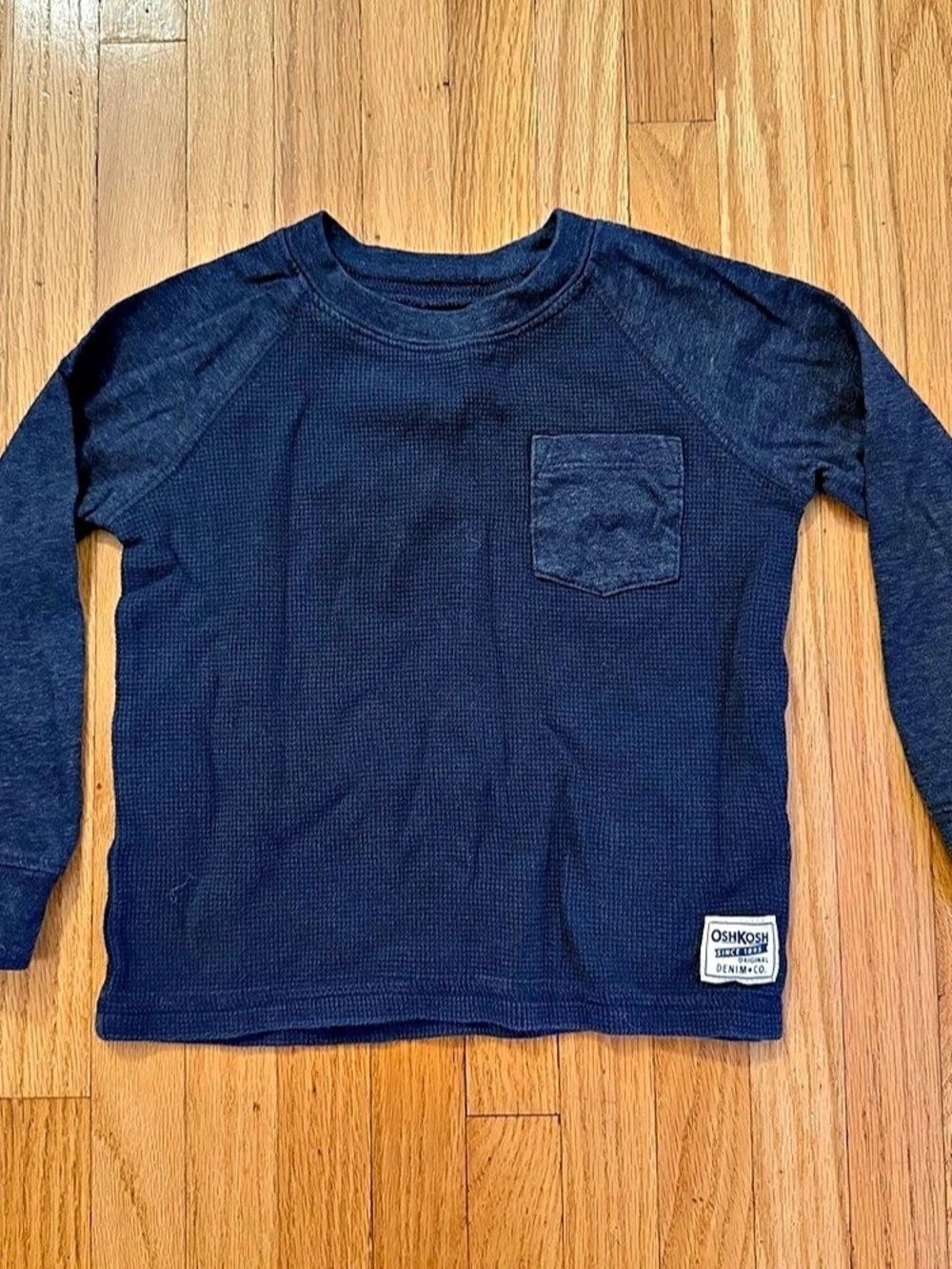 OshKosh Long Sleeve Waffle Shirt Blue Baby 24M